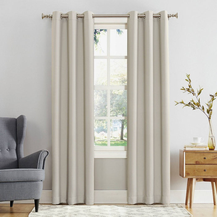 84"x54" Kenneth Energy Saving Blackout Grommet Top Curtain Panel Cream - Sun Zero
