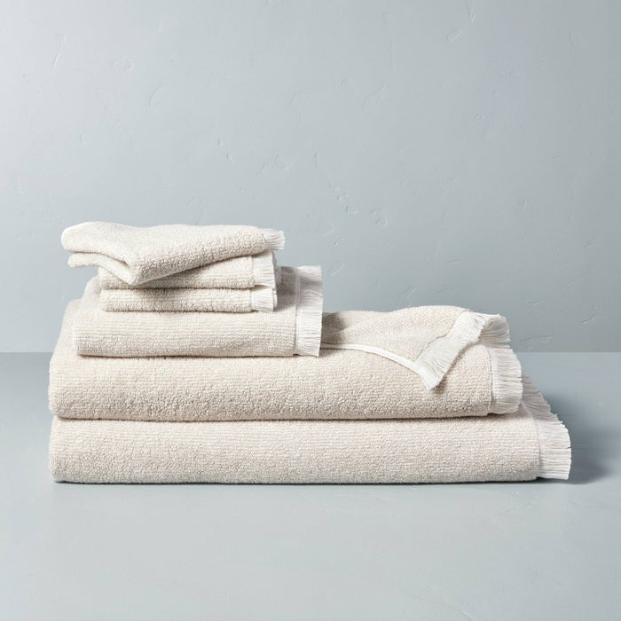 Microstripe Terry Cotton Hand Towel Taupe - Hearth & Hand with Magnolia