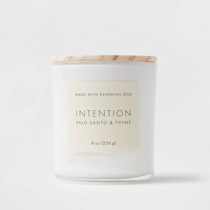 8oz Wood Lidded Glass Wellness Intention Candle - Threshold