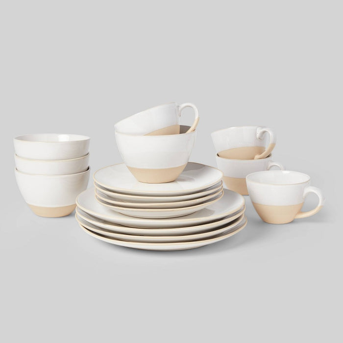 16pc Stoneware Wethersfield Dinnerware Set White - Threshold (LOCAL PICKUP ONLY)