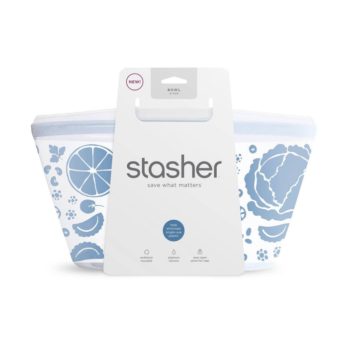 Stasher Reusable Food Storage Bowl - 6 Cup - Clear