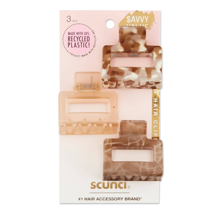 scunci Basic Hair Claw Clip - 3ct