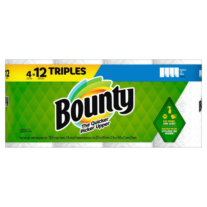 Bounty Select-A-Size Paper Towels - 4 Triple Rolls