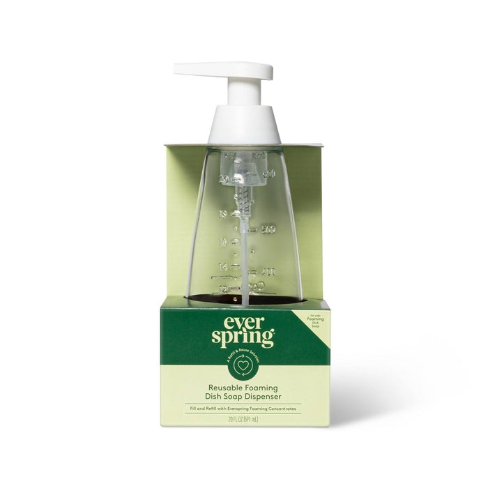 Glass Reusable Foaming Dish Soap Dispenser - Everspring