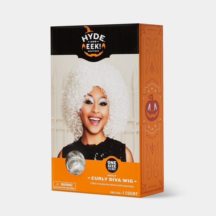 Adult Curly Diva White Halloween Costume Wig - Hyde & EEK! Boutique