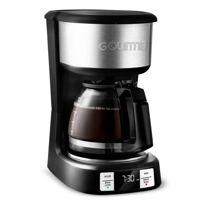 Gourmia 5 Cup Programmable Drip Coffee Maker with Brew Later Black