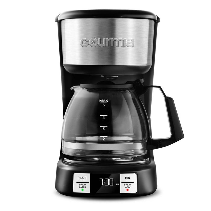 Gourmia 5 Cup Programmable Drip Coffee Maker with Brew Later Black