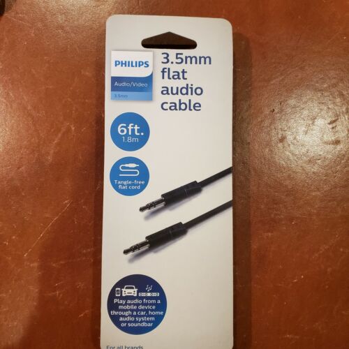 Philips Auxiliary Cable 3.5mm Basic 3ft Black