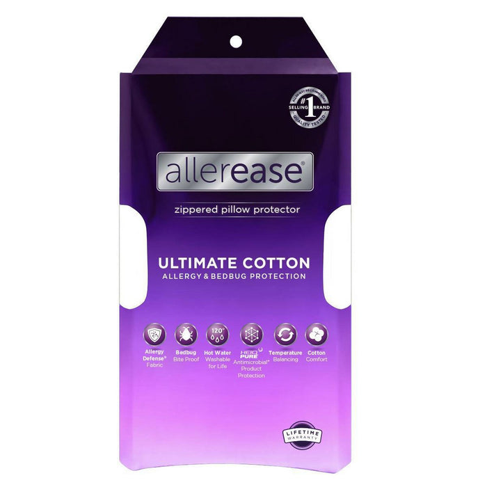 AllerEase Ultimate Comfort Breathable Pillow Protector-White (King)