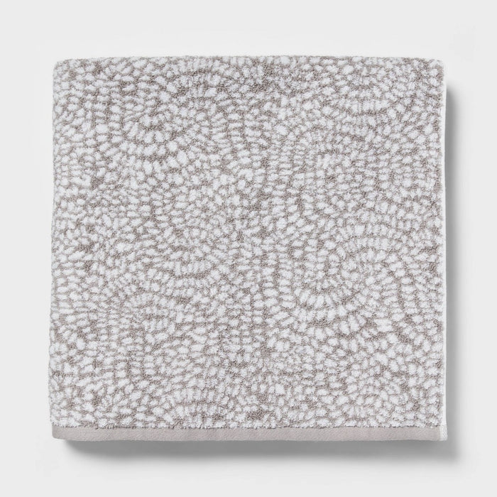 Performance Plus Oversized Bath Towel Gray Geo - Threshold