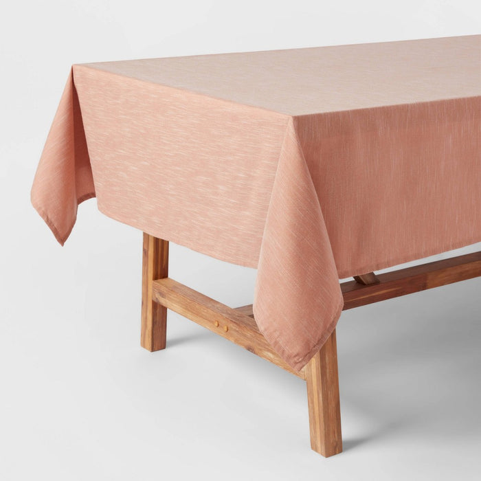 84" x 60" Cotton Chambray Tablecloth Pink - Threshold