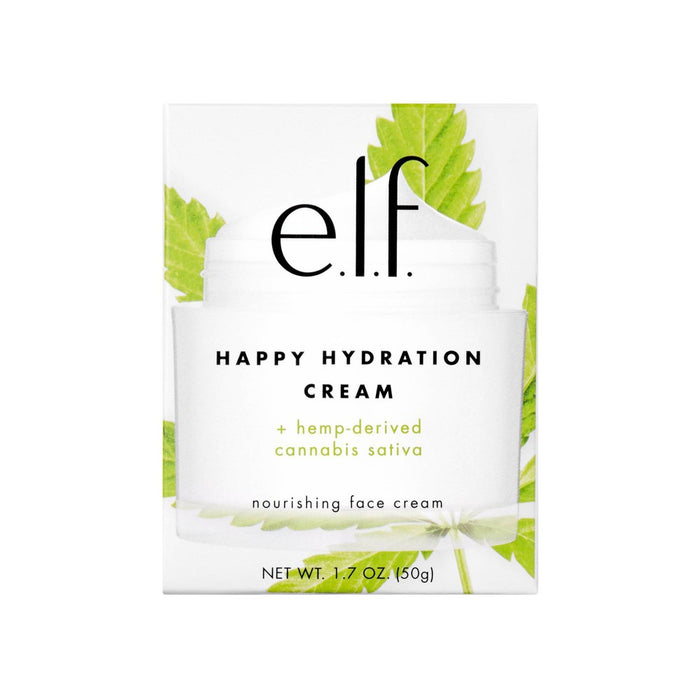e.l.f. Happy Hydration Cream + hemp-derived Cannabis Sativa Seed Oil - 1.7oz
