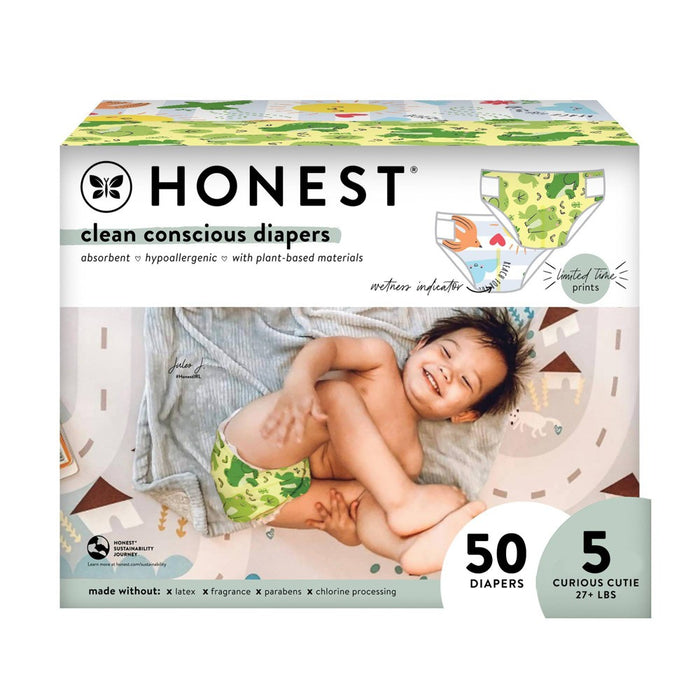 The Honest Company Clean Conscious Disposable Diapers Spread Your Wings & Ur Ribbiting - Size 5 - 50ct