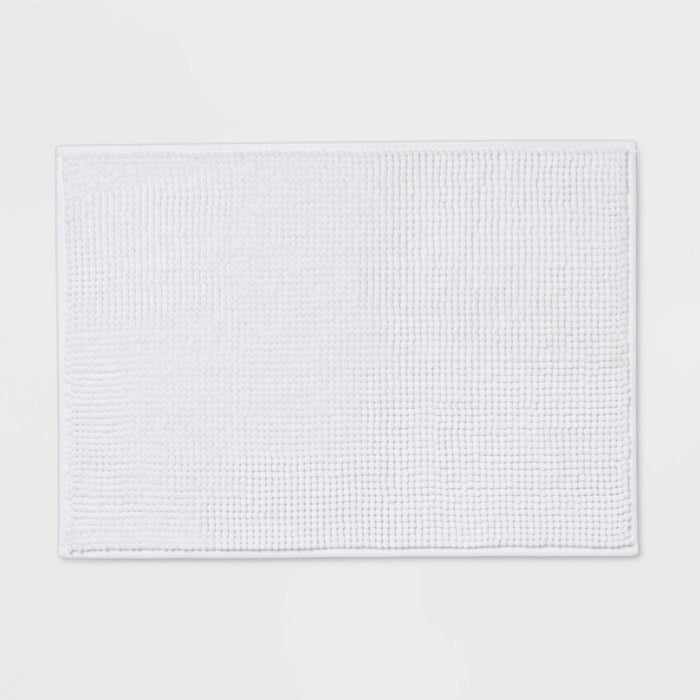 17"x24" Everyday Chenille Bath Rug White - Room Essentials