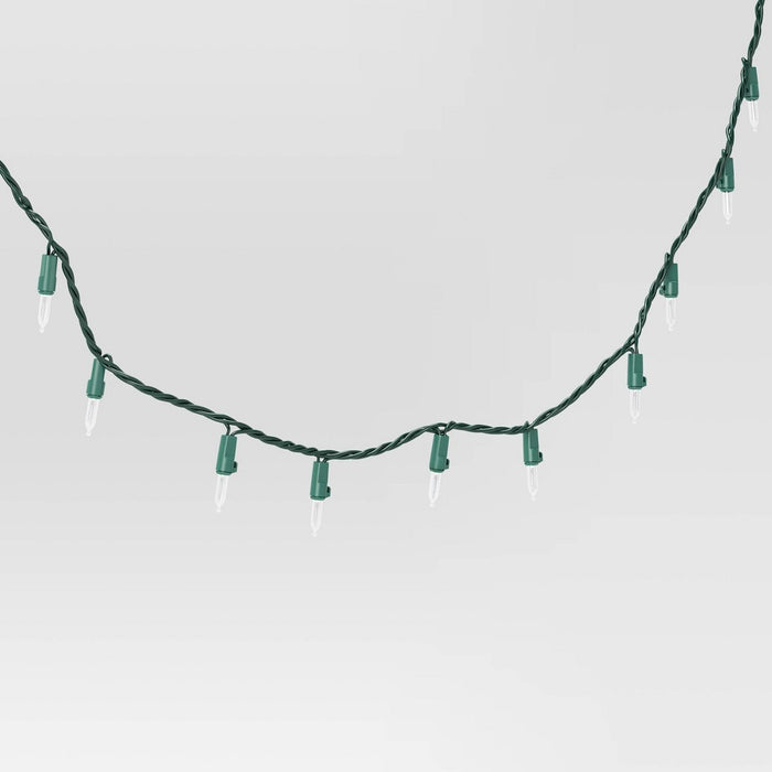100ct LED Smooth Mini Christmas String Lights Warm White with Green Wire - Wondershop