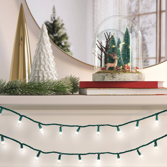 100ct LED Smooth Mini Christmas String Lights Warm White with Green Wire - Wondershop