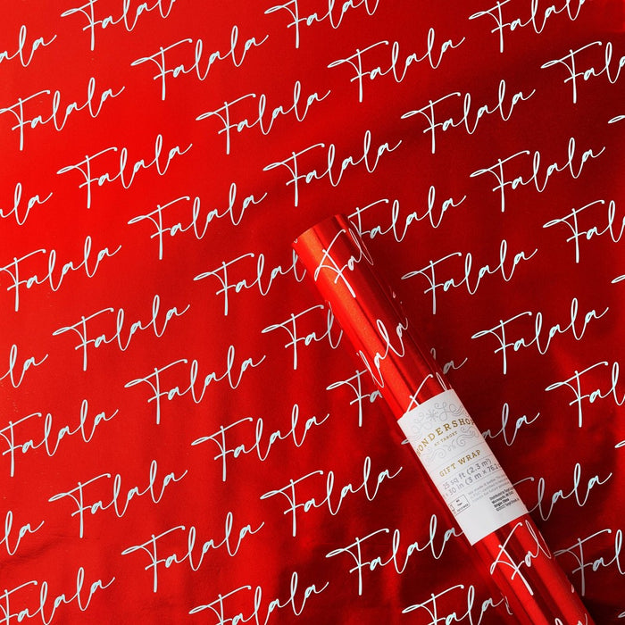 25 sq ft 'Fa La La' Gift Wrap Red - Wondershop