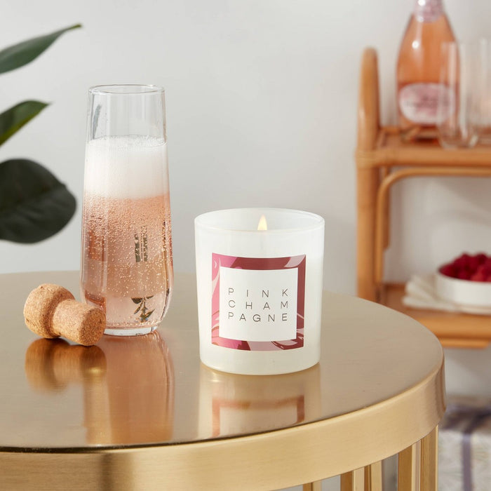 Milky Glass Jar Candle Pink Champagne - Opalhouse