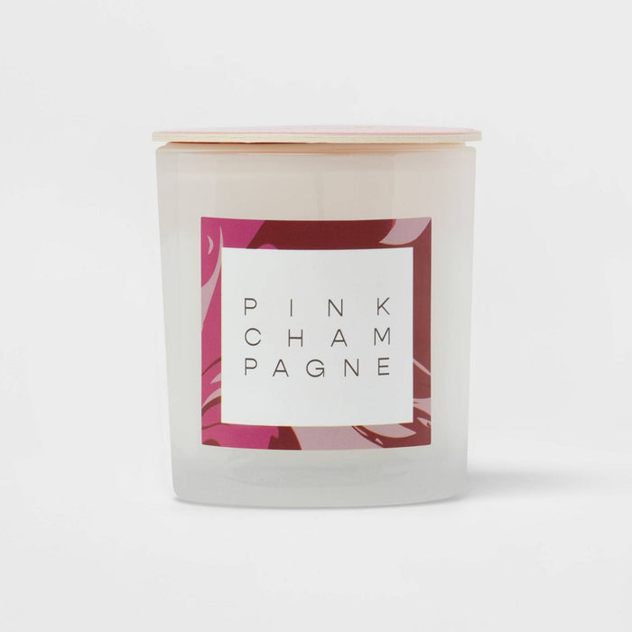 Milky Glass Jar Candle Pink Champagne - Opalhouse