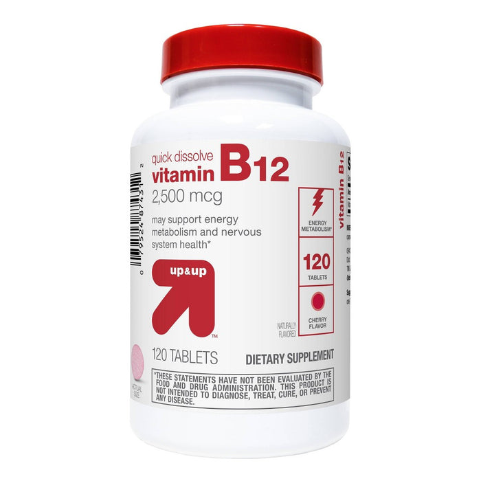 Vitamin B12 2500mcg Quick Dissolve Tablets - Cherry Flavor - 120ct - up & up