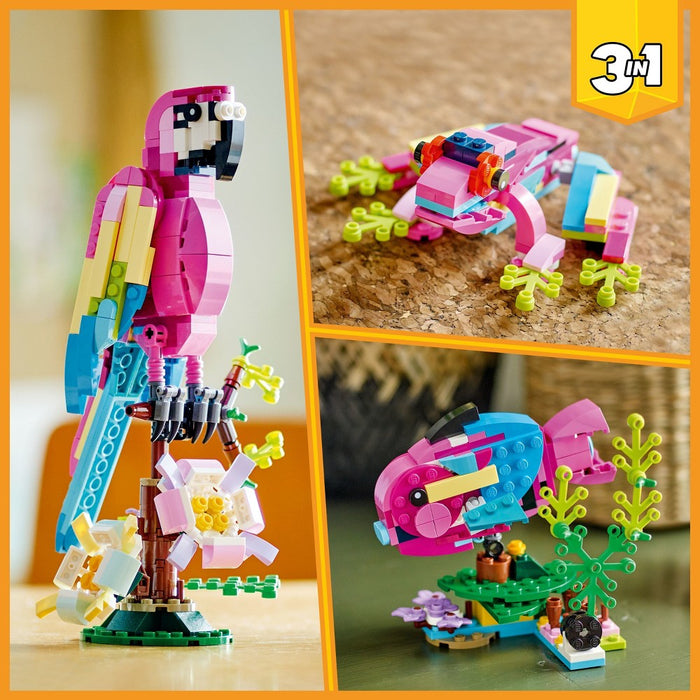 LEGO Creator Exotic Pink Parrot 3in1 Building Toy Set 31144