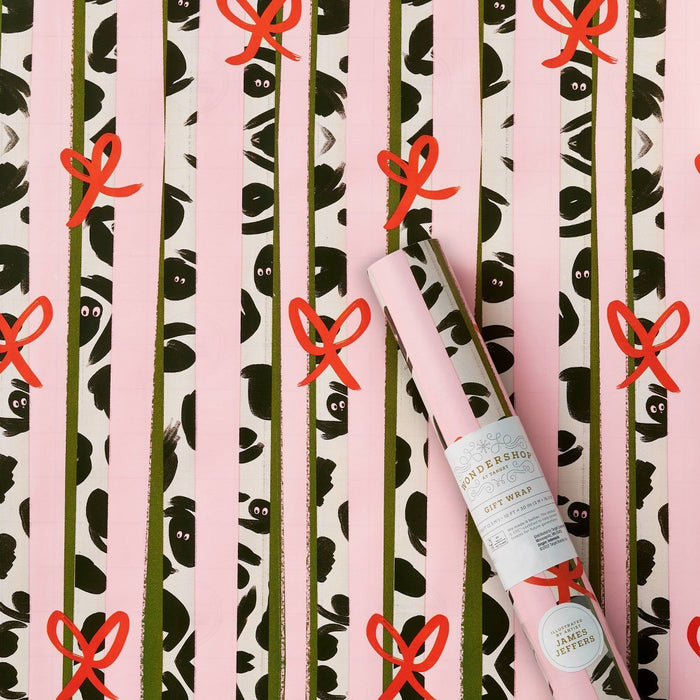 25 sq ft James Jeffers Pink Stripe Gift Wrap - Wondershop
