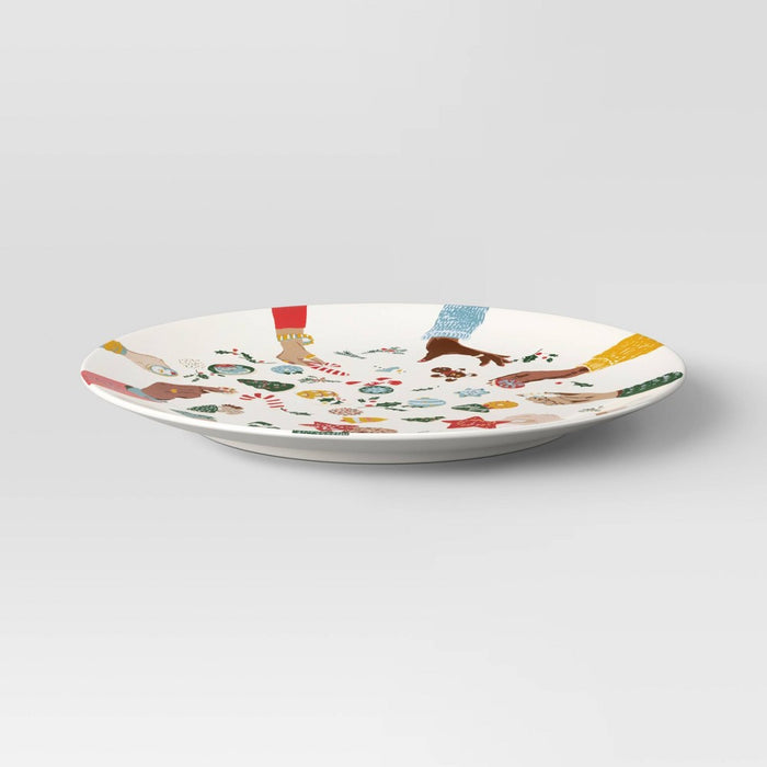 13"x13" Holiday Stoneware Cookie Round Serving Plate - Threshold