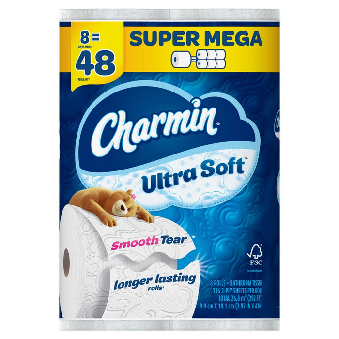 Charmin Ultra Soft Toilet Paper - 8 Super Mega Rolls