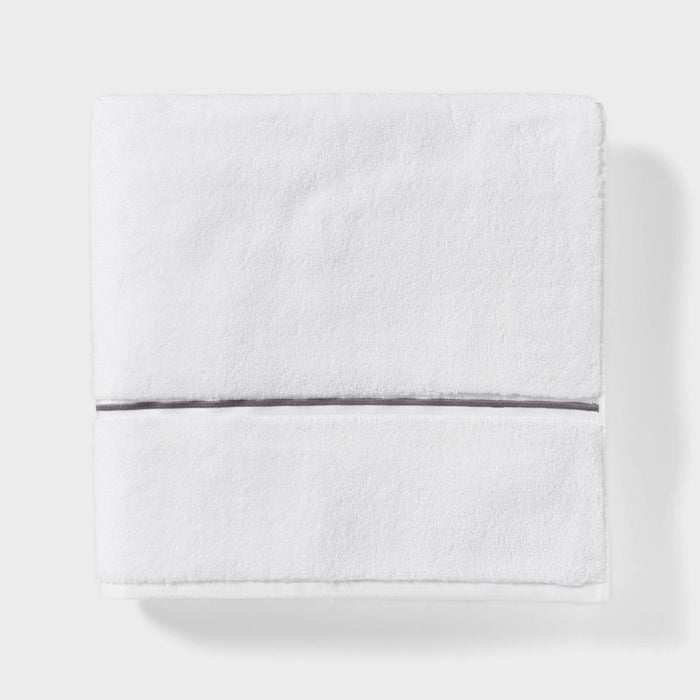 Oversized Spa Plush Bath Towel Dark Gray Embroidered - Threshold