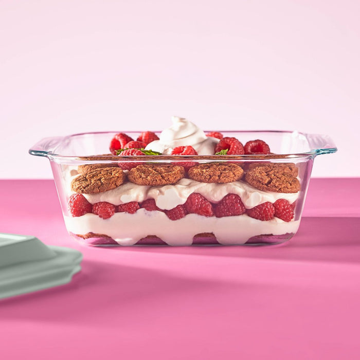 Pyrex 8"x8" Glass Deep Dish Baking Dish with Lid Sage Green