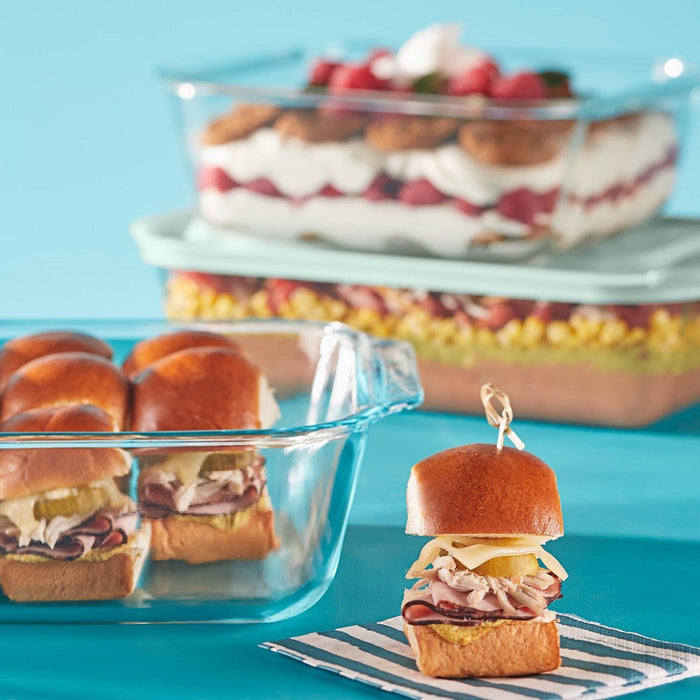 Pyrex 8"x8" Glass Deep Dish Baking Dish with Lid Sage Green