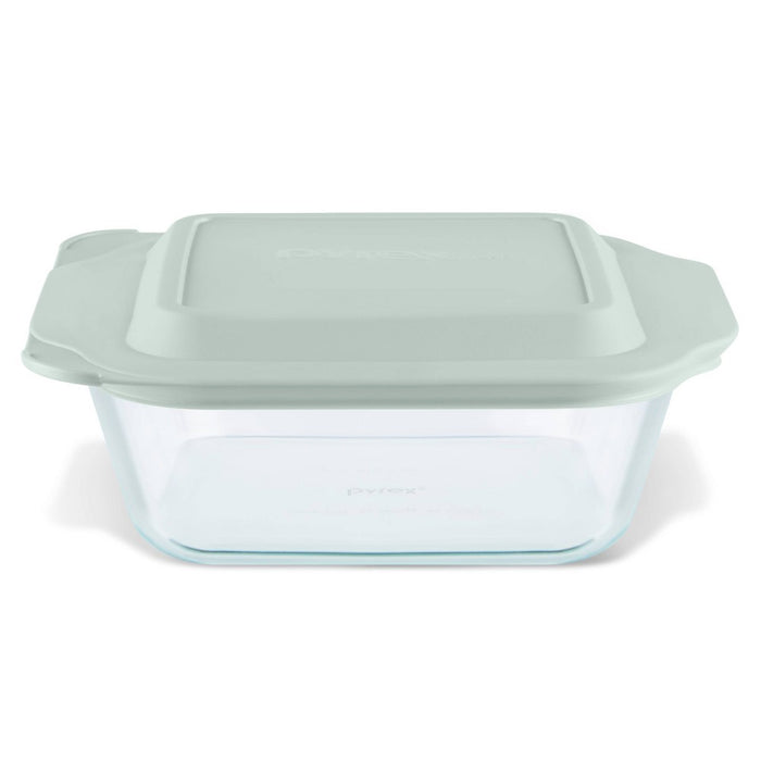 Pyrex 8"x8" Glass Deep Dish Baking Dish with Lid Sage Green