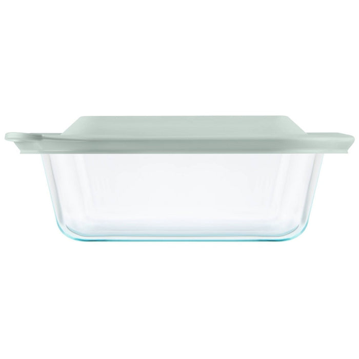 Pyrex 8"x8" Glass Deep Dish Baking Dish with Lid Sage Green