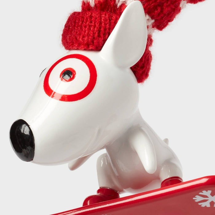 Bullseye Riding Snowboard Christmas Tree Ornament White/Red - Wondershop