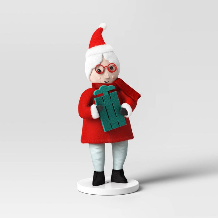 Santa Fabric Christmas Figurine Wearing Hat Holding Sled - Wondershop