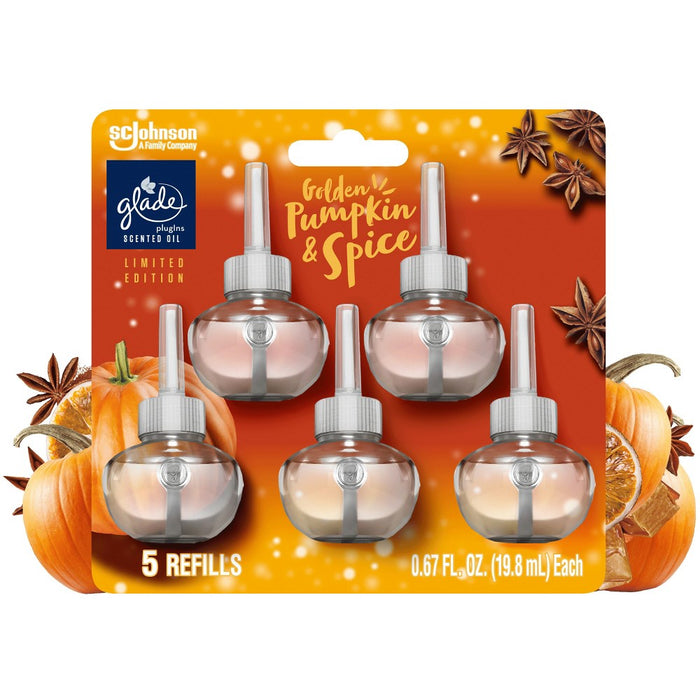 Glade PlugIns Scented Oil Air Freshener - Golden Pumpkin & Spice Refill - 3.35oz/5pk