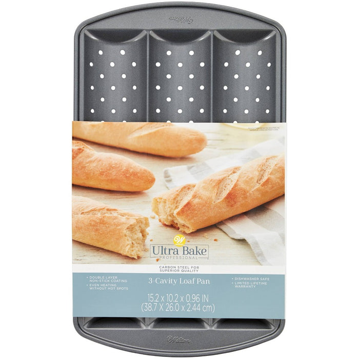 Wilton 3 Channel Nonstick Baguette Tray