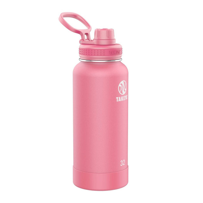Takeya 32oz Actives Insulated Stainless Steel Water Bottle with Spout Lid - Pink