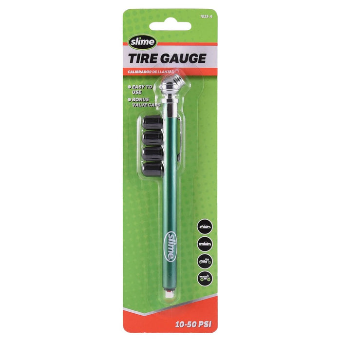 10-50 PSI Pencil Tire Gauge and Valve Caps