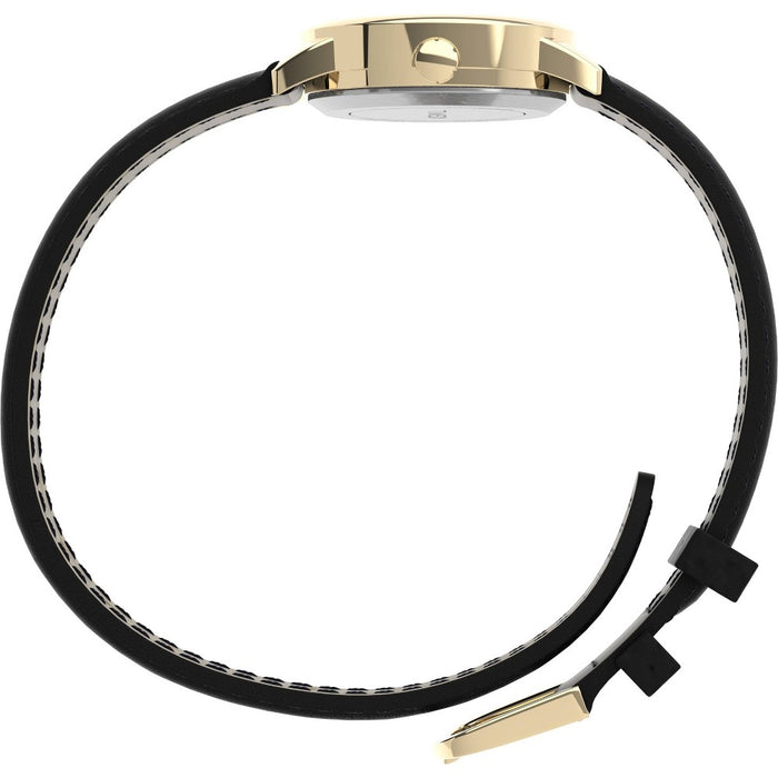 Women's Timex Easy Reader Watch with Leather Strap- Gold/Black T2H341JT