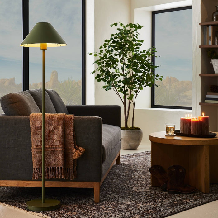 Stick Metal Floor Lamp Green Iron (Includes LED Light Bulb) - Threshold designed with Studio McGee