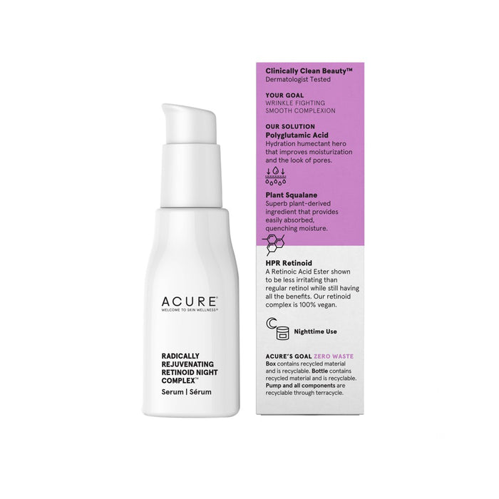 Acure Radically Rejuvenating Retinoid Night Complex Face Treatment - 1 fl oz