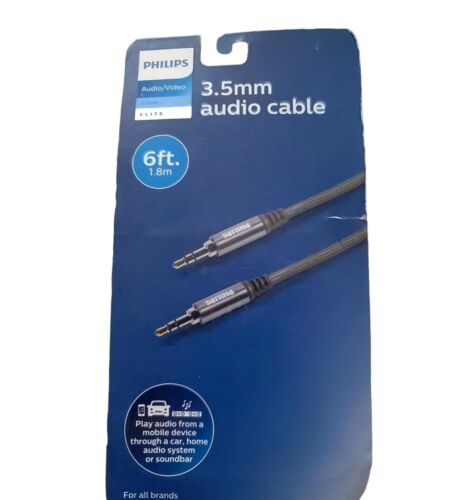 Philips Auxiliary Cable 3.5mm Elite 6ft Silver
