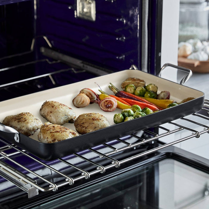 GreenPan Rio Ceramic Nonstick Double Burner Griddle - Black