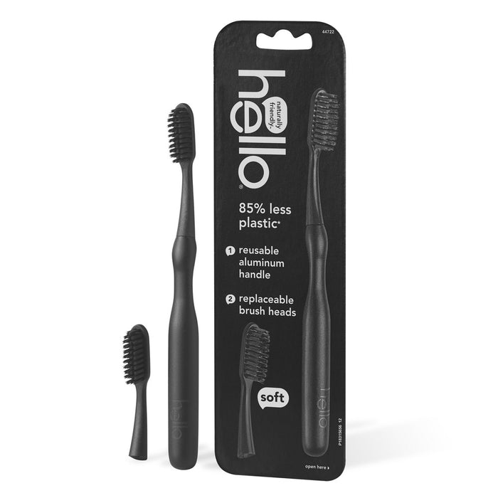 hello Sustainable Manual Toothbrush & Refill - Black