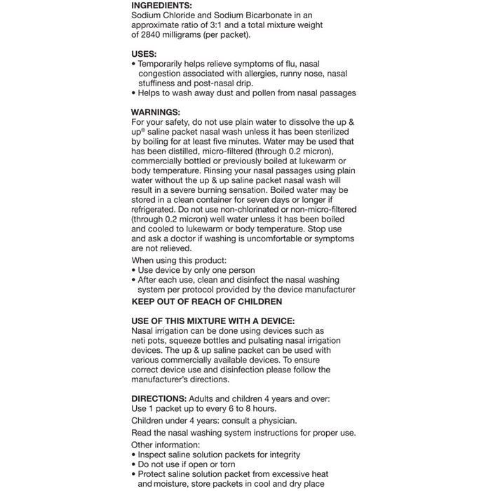 Saline Packets - 100ct - up & up