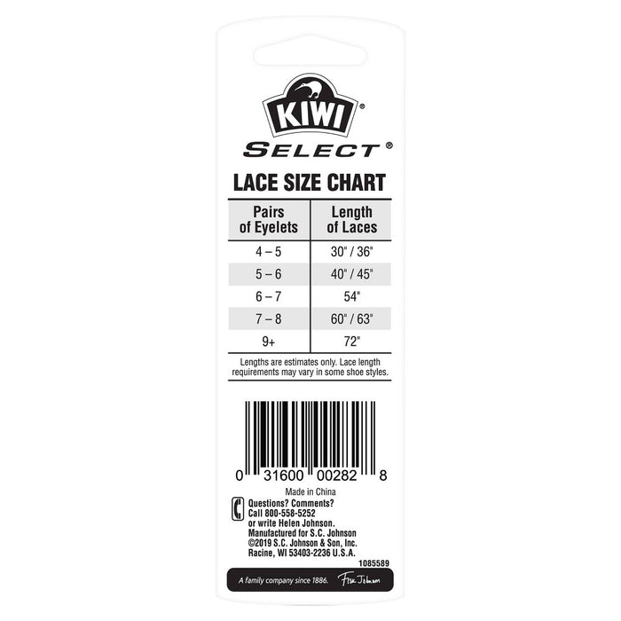 KIWI Select Dress Waxed Round Laces - Black 30in