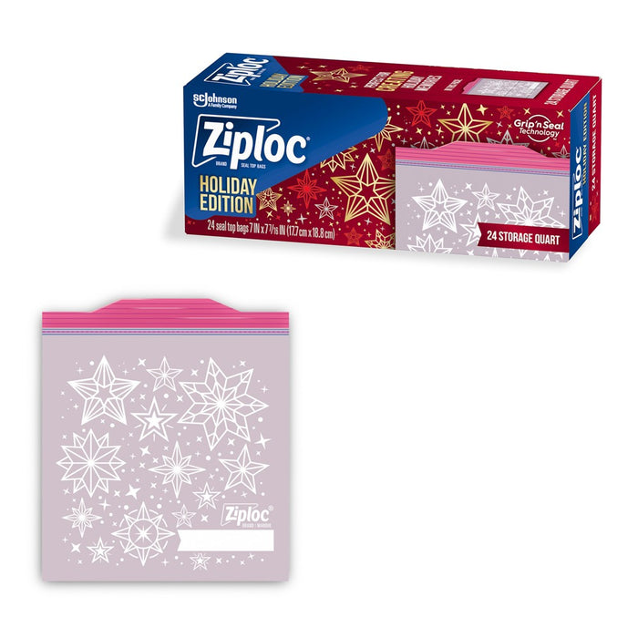 Ziploc Holiday Storage Quart - 24ct