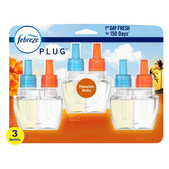Febreze Odor-Fighting Fade Defy Plug Air Freshener Refill - Hawaiian Aloha - 0.87 fl oz