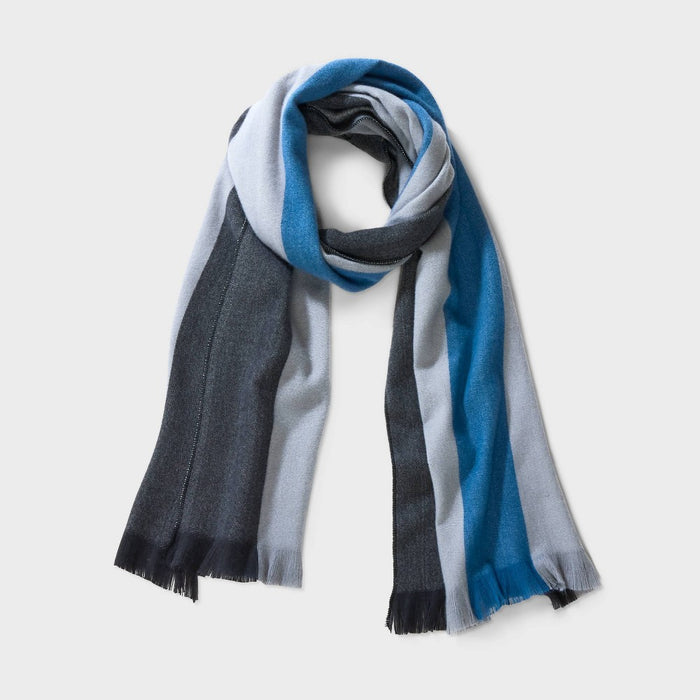 Men's Woven Oblong Scarf - Goodfellow & Co Cream/Blue/Black
